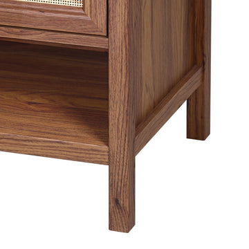 Jasper Rattan Modern Coastal 2-Shelf Bath Vanity Cabinet Only (Sink Basin Not Included) - JONATHAN Y